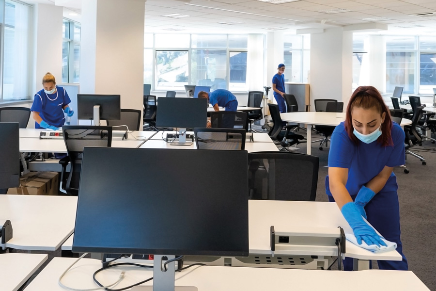 Reducing infection risk: evaluating new disinfection technology in a busy office